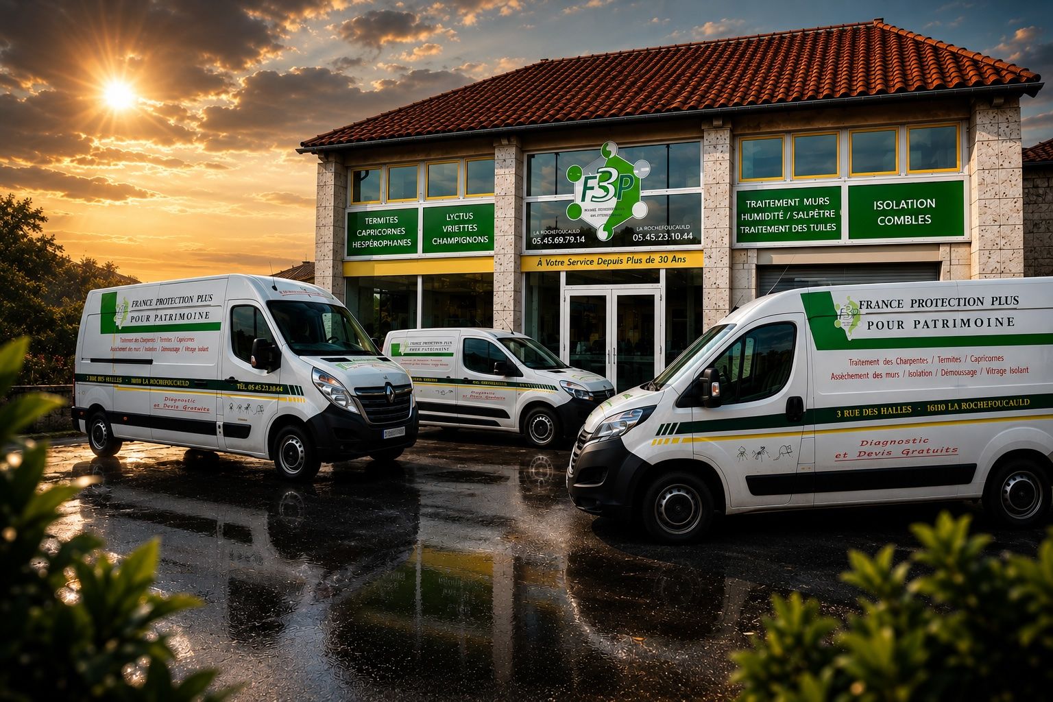Agence F3P et véhicules d'intervention en Charente